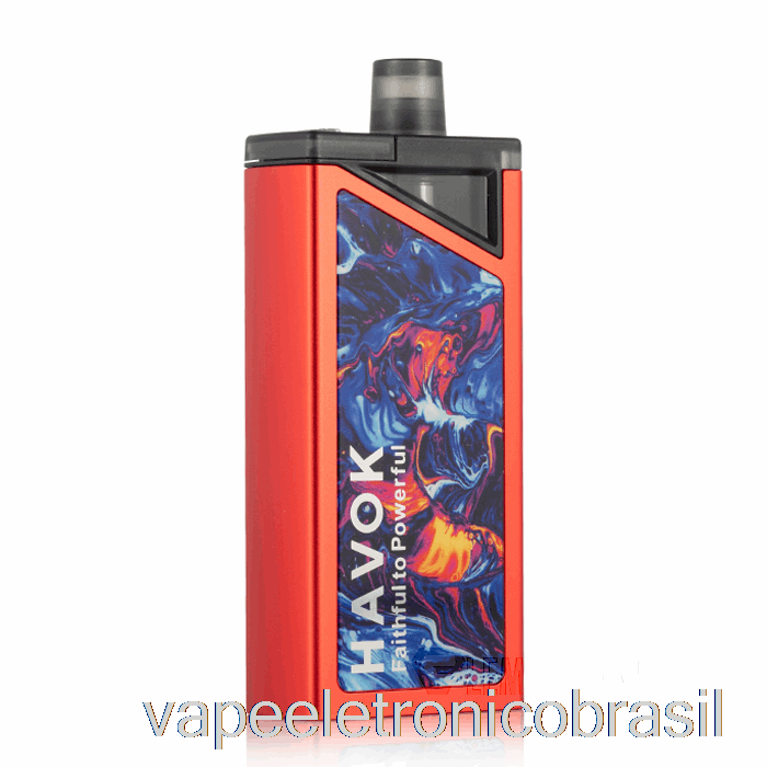 Vape Recarregável Uwell Havok V1 65w Pod Mod Vermelho